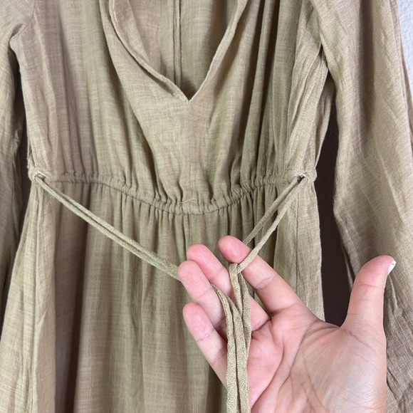 Zara Limited Edition Bohemian Taupe Tan Midi Dress size Large - Picture 9 of 14